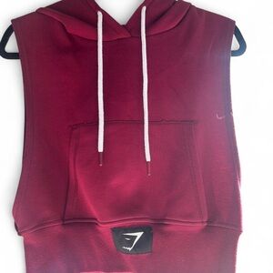 Gymshark Burgundy Sleeveless Hoodie